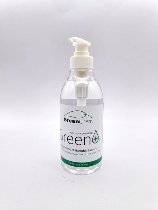 Gel Hand Sanitizer 16oz Bottle With Pump | 75% Ethyl Alcohol | Non Sticky Solution - Buygreenchem
