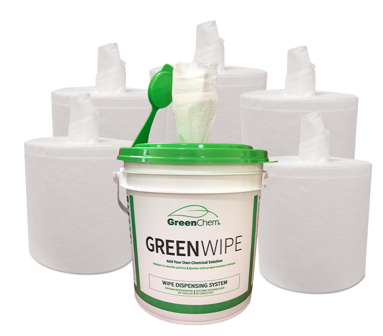 GREENWIPE, DRY Wipe System for Solvents 6 x 12 x 180, 1 Bucket - 6  Rolls