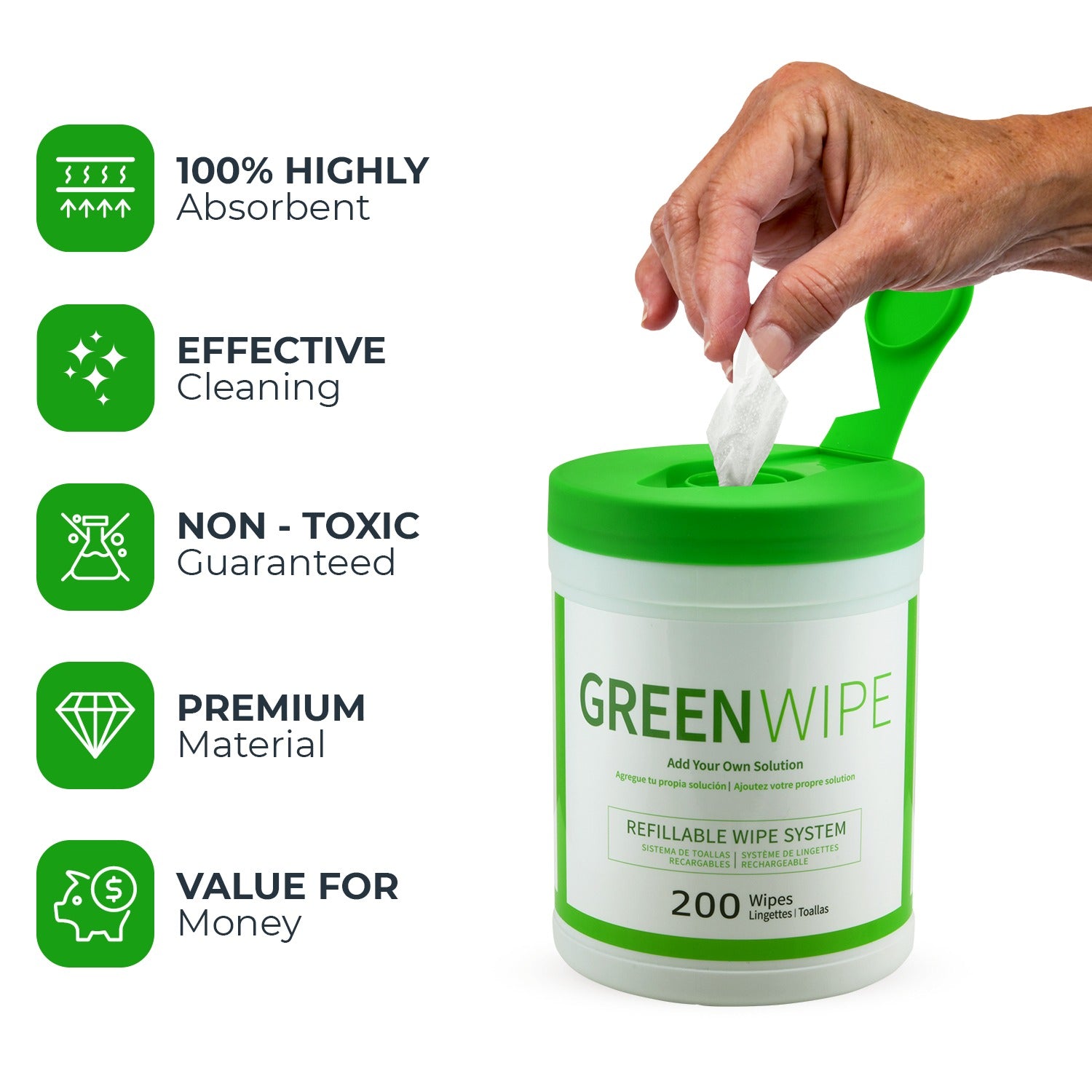 GreenWipe| DRY Wipe System for Solvents 5