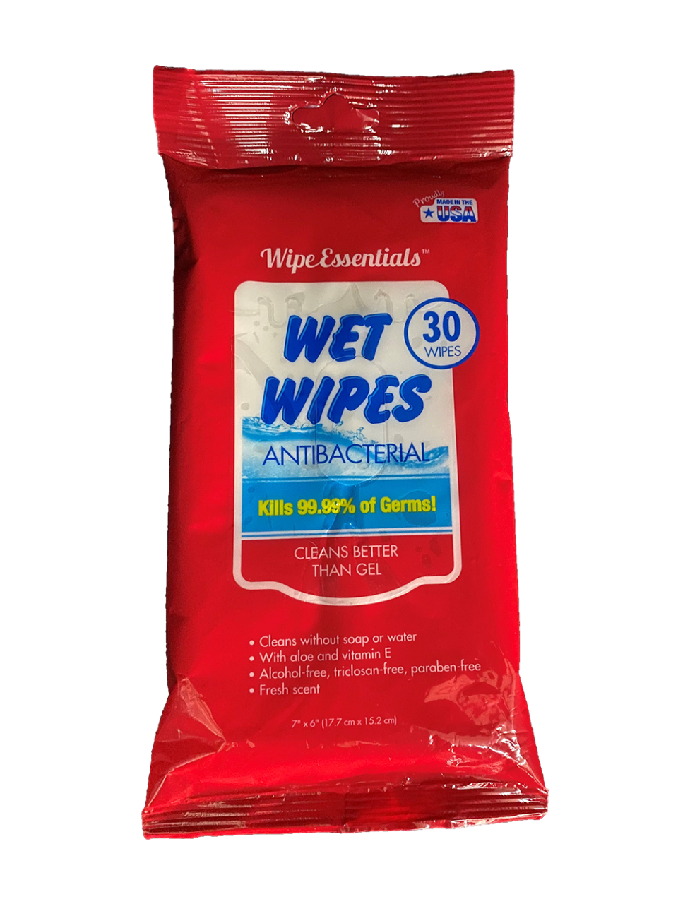 Wet Wipe | ALCOHOL FREE | Wipe Essentials Anti-bacterial | 30 count pack, Kills 99.99% of Germs - Buygreenchem