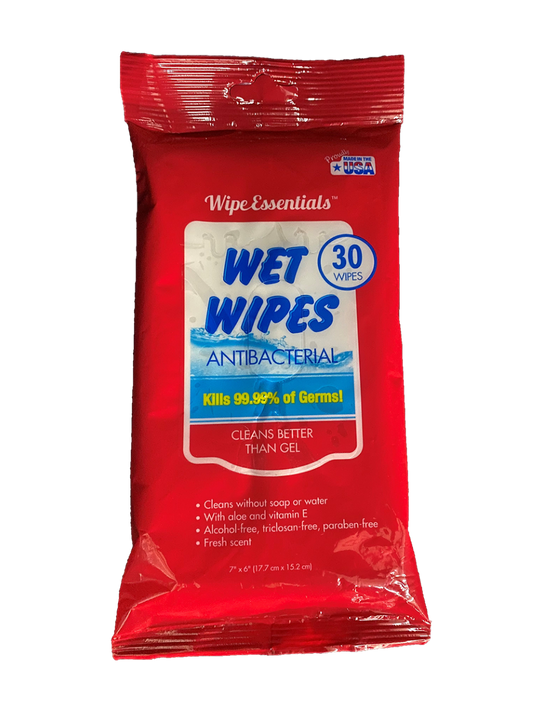 Wet Wipe | ALCOHOL FREE | Wipe Essentials Anti-bacterial | 30 count pack, Kills 99.99% of Germs - Buygreenchem